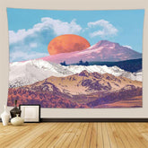 Lofaris White Snow Mountain Painting Style Family Wall Tapestry